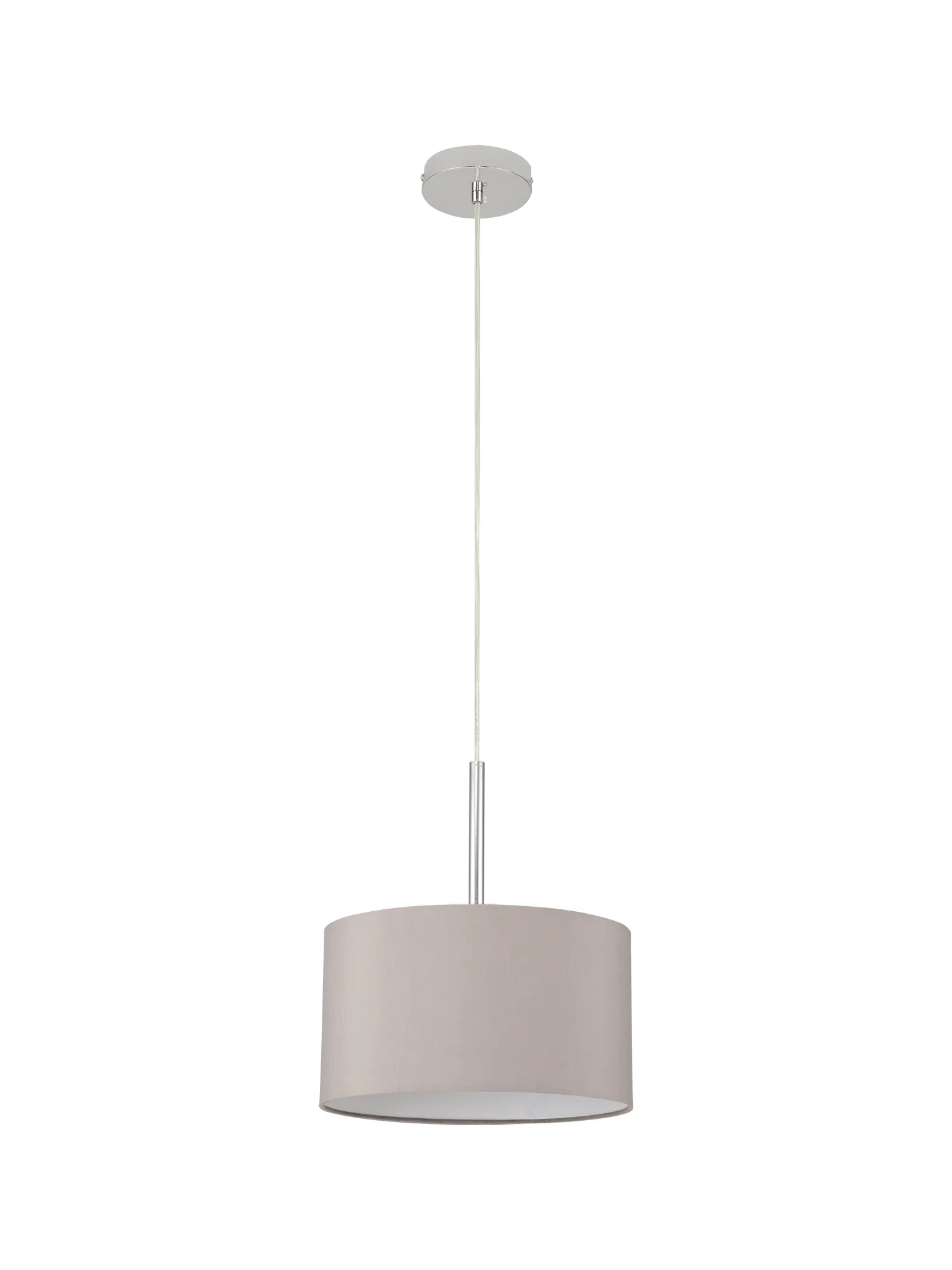 Baymont 30cm Pendant 1 Light Polished Chrome; Grey DK0126  Deco Baymont CH GR